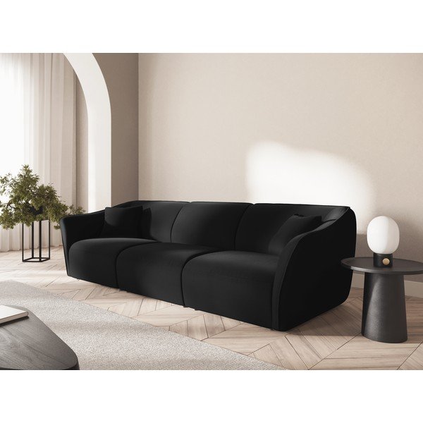 Iš velveto sofa juodos spalvos 292 cm Tokyo – Cosmopolitan Design-image-1