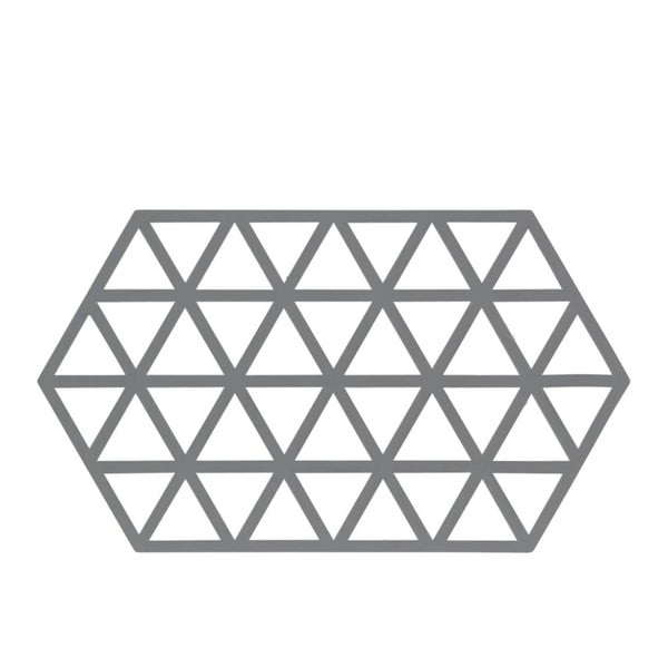 Pilkas silikoninis kilimėlis karštam puodui Zone Triangles