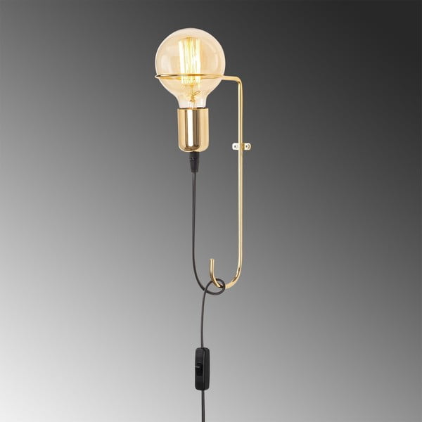 Metalinis aukso spalvos sieninis šviestuvas Opviq lights Rodopi-image-1