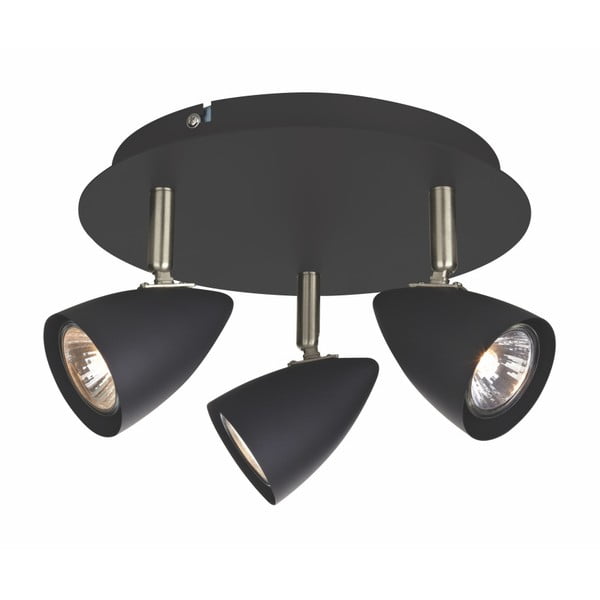 Juodas lubinis šviestuvas su sidabrinėmis detalėmis "Markslöjd Ciro Tres