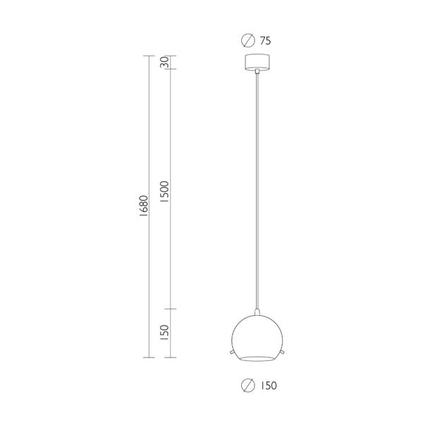 Baltas matinis pakabinamas šviestuvas su juodu laidu Sotto Luce Myoo-image-1