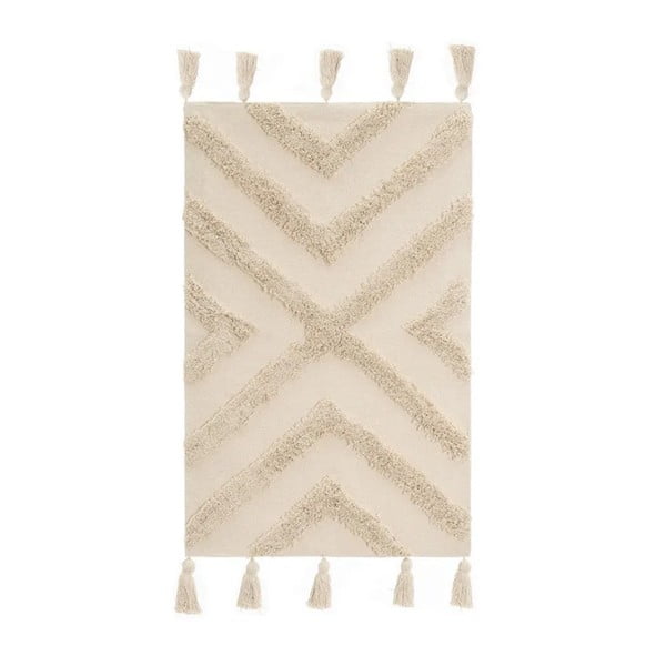 Skalbiamas iš medvilnės kilimas kreminės spalvos 50x80 cm – Casa Selección