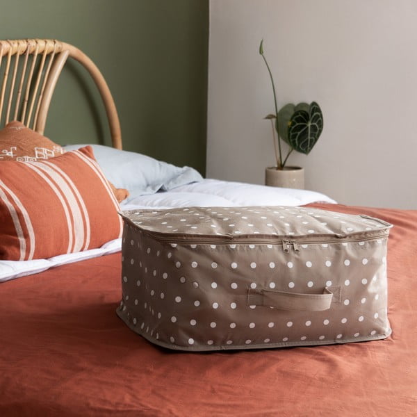 Maža smėlio spalvos dėžė drabužiams Compactor Dots-image-1
