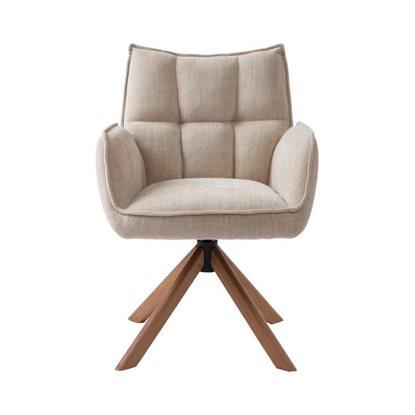Kreminės spalvos iš audinio valgomojo kėdžių komplektas 2 vnt. Marilla – Unique Furniture-image-1