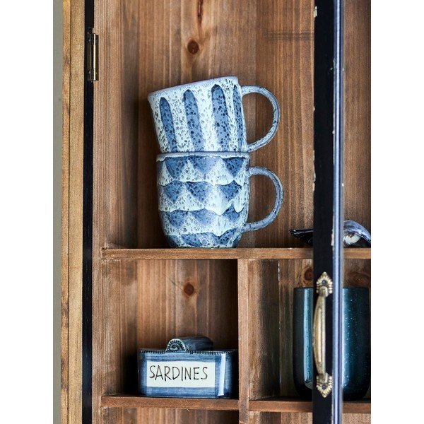 Juodos spalvos iš kėnio masyvo pakabinama vitrina 50x80x14 cm Hazem – Bloomingville-image-4