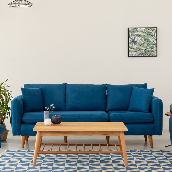 Sofa tamsiai mėlynos spalvos 215 cm Sofia – Balcab Home-image-4