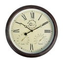 Lauko sieninis laikrodis su romėniškais skaitmenimis ir termometru Esschert Design