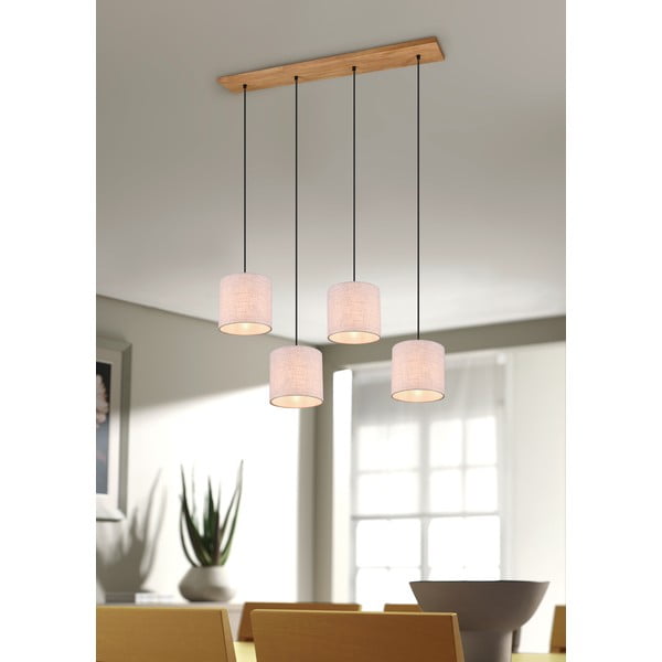 Kabantis šviestuvas smėlio spalvos su tekstiliniu gaubtu Elmau – Trio-image-2