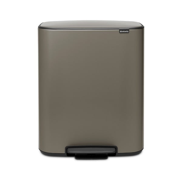 Iš plieno šiukšliadėžė pilkos spalvos su pedalu 60 l Bo – Brabantia-image-4
