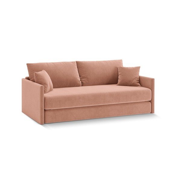 Rožinės spalvos sulankstoma sofa iš velveto 209 cm Shannon – Cosmopolitan Design-image-1