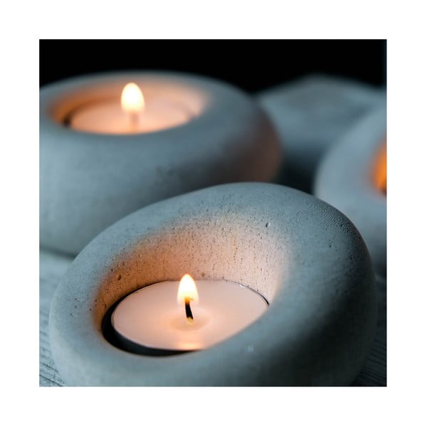 Betoninių žvakidžių rinkinys iš 3 vnt. Donut - Mioli Decor-image-2