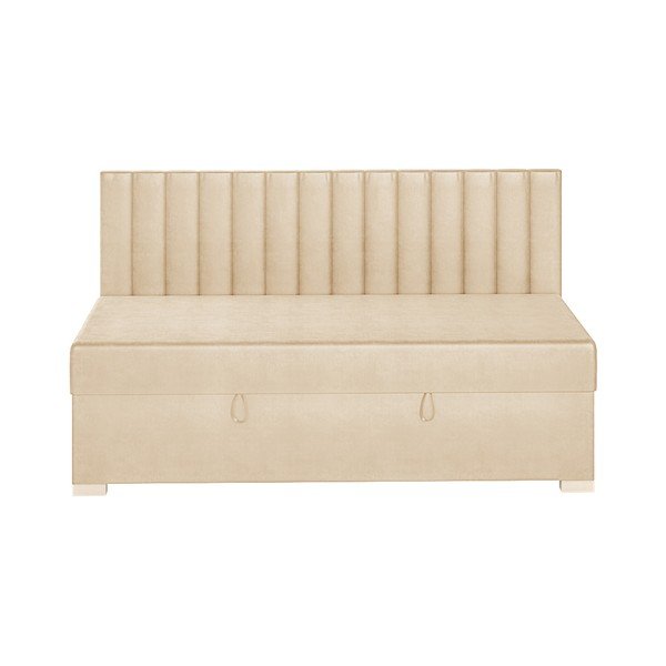 Smėlio spalvos vaikiška lova su sandėliavimo vieta su čiužiniu  90x200 cm Chill – Ghado