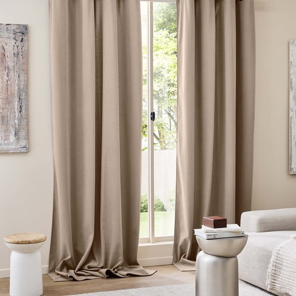 Rudos spalvos iš kordinio velveto termo užuolaida 140x260 cm Madison – douceur d'intérieur-image-3