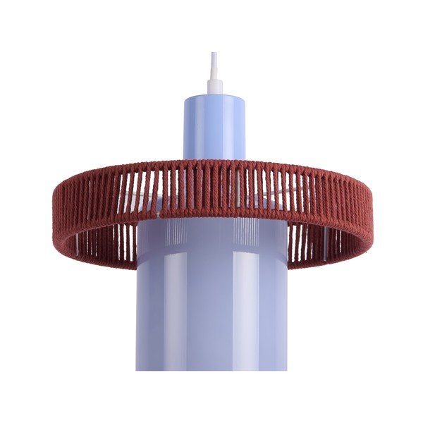 Bordo spalvos/šviesiai mėlynos spalvos iš stiklo kabantis šviestuvas ø 25 cm Firenze Long – Leitmotiv-image-1