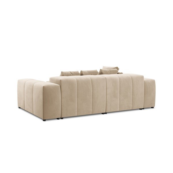 Smėlio spalvos aksominė kampinė sofa (kintama) Rome Velvet - Cosmopolitan Design-image-4