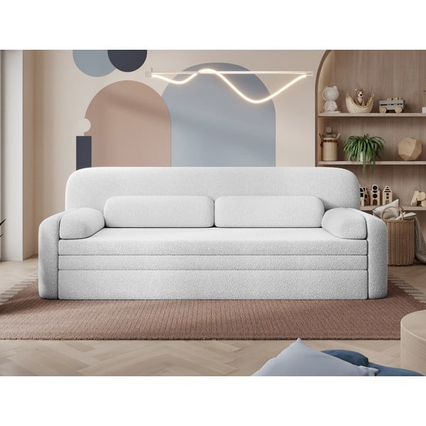 Baltos spalvos iš boucle sulankstoma/su sandėliavimo vieta sofa 236 cm Elioss – ELTAP-image-1