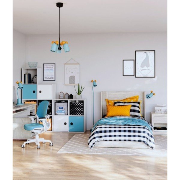 Stalinis šviestuvas šviesiai mėlynos spalvos (aukštis 50 cm) su metaliniu gaubtu Mouse – GTV-image-2