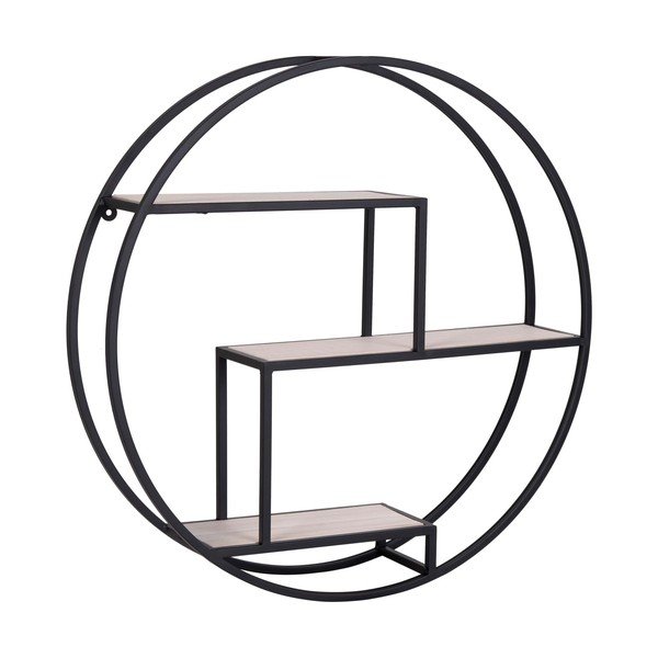 Iš paulovnijos masyvo kelių aukštų sieninė lentyna juodos spalvos/natūralios spalvos 62 cm Rotterdam – House Nordic