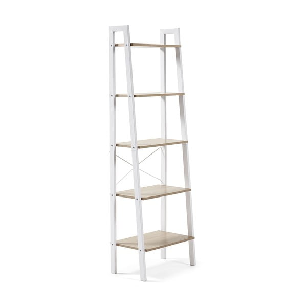 Baltos spalvos/natūralios spalvos pastatoma lentyna iš ąžuolo 56x172x32 cm Aarhus – Kave Home