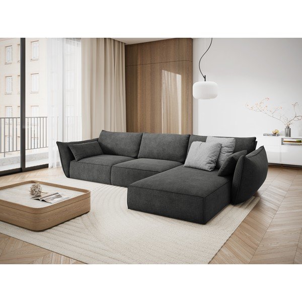 Pilka kampinė sofa (dešinysis kampas) Vanda - Mazzini Sofas-image-1