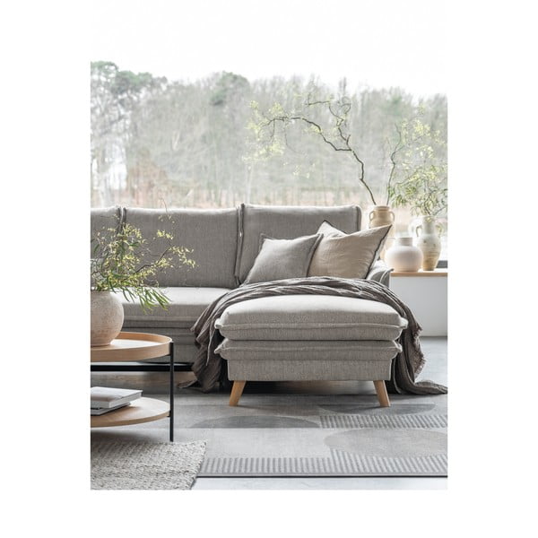 Pilkai smėlinės spalvos sulankstoma/su sandėliavimo vieta kampinė sofa (su dešiniuoju kampu/su gultu) Charming Charlie – Miuform-image-4