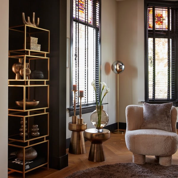 Iš metalo apvalios formos šoninis stalas ø 29 cm Dakwa – Light & Living-image-1