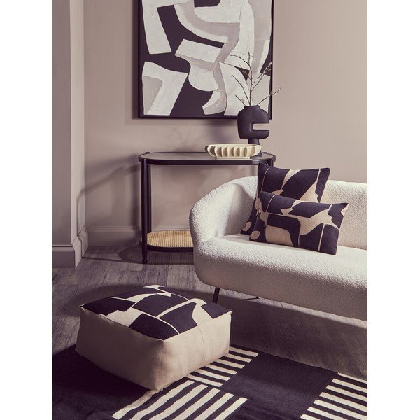 Juodos spalvos/natūralios spalvos konsolinis staliukas su stikliniu stalviršiu 49x100 cm Cebu – Premier Housewares-image-2
