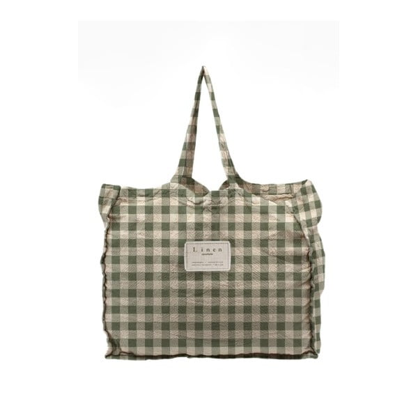Lininis krepšys Couture Green Vichy