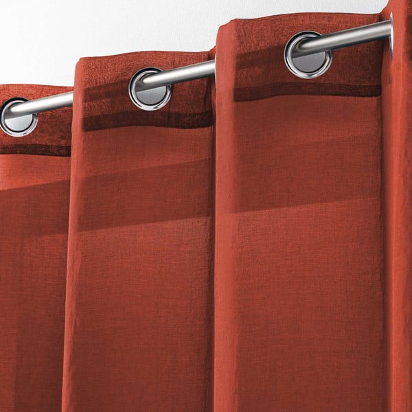 Terakotos spalvos permatoma užuolaida 140x240 cm Telma – douceur d'intérieur-image-1