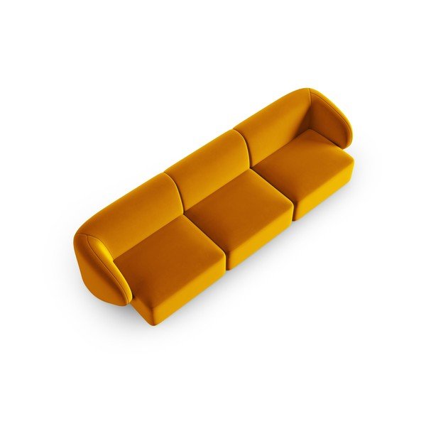 Garstyčių spalvos iš velveto sofa 266 cm Paolo – Milo Casa-image-1