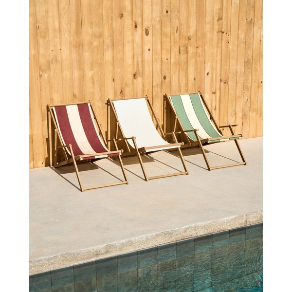 Žalios spalvos medžio masyvo sodo šezlongas Vilara – Kave Home-image-4