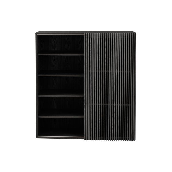 Juodos spalvos koridoriaus baldas iš uosio 110x120x40 cm Sion – Jotex-image-4