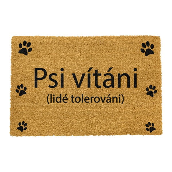 Natūralaus pluošto kilimėlis Artsy Doormats Dogs welcome, 40 x 60 cm
