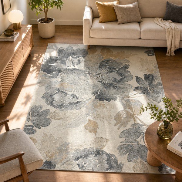 Kilimas pilkos spalvos/smėlio spalvos 140x200 cm Flores Sunset – Universal-image-4