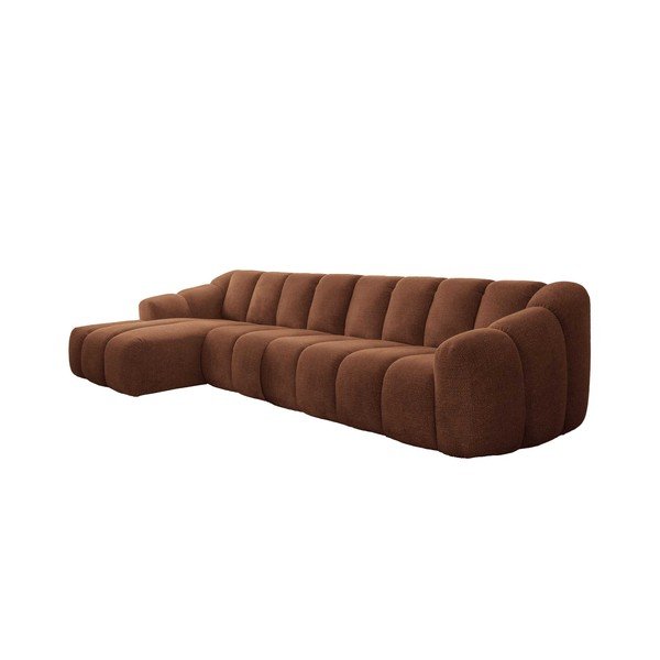 Terakotos spalvos kampinė sofa (su kairiuoju kampu/su gultu) Shell – Miuform