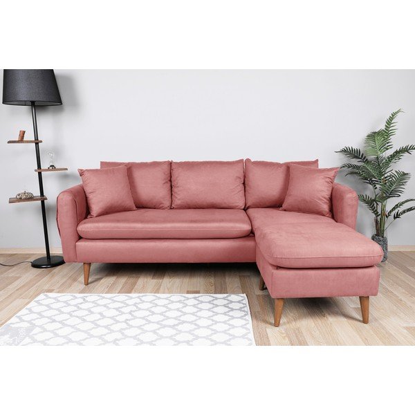 Sofa šviesiai rožinės spalvos 215 cm Sofia – Balcab Home-image-1