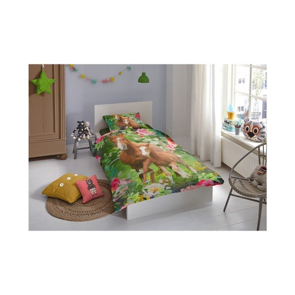 Medvilninė vaikiška patalynė "Good Morning Foal", 140 x 200 cm-image-1