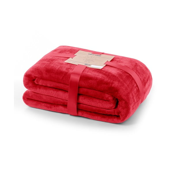 Raudona mikropluošto antklodė DecoKing Mic, 160 x 210 cm