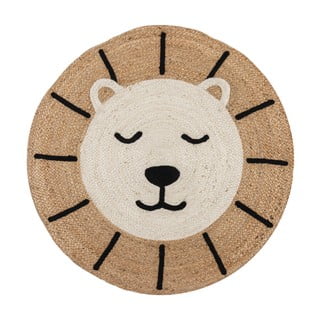 Iš džiuto vaikiškas kilimas natūralios spalvos 100x100 cm Leo Lion – Flair Rugs
