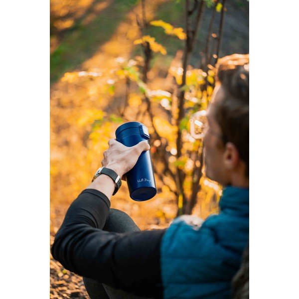 Tamsiai mėlynas kelioninis termo puodelis Vialli Design Fuori, 400 ml-image-2