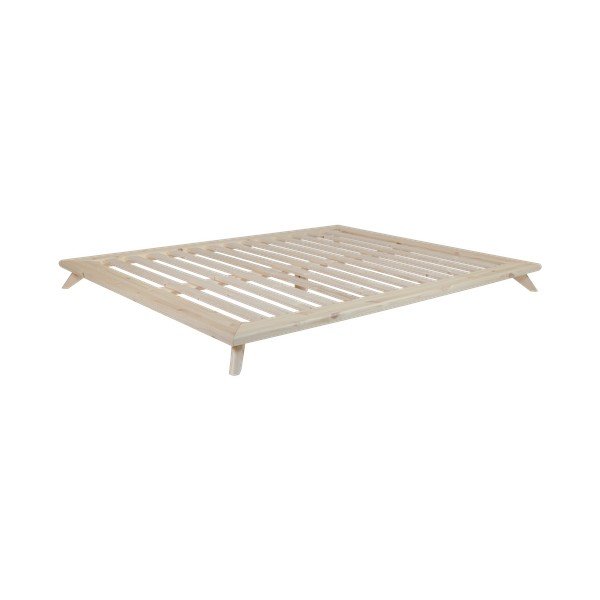 Pušies medienos dvigulė lova su čiužiniu Karup Design Senza Double Latex Natural Clear/Natural, 180 x 200 cm-image-3