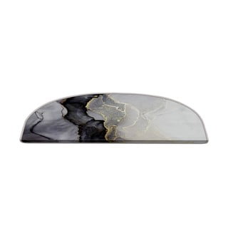 Laiptų kilimėlių rinkiniai juodos ir baltos spalvos 16 vnt. 20x65 cm Golden Marble – Vitaus