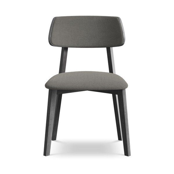 Pilkos spalvos iš medienos masyvo valgomojo kėdė Niu – Makamii-image-1