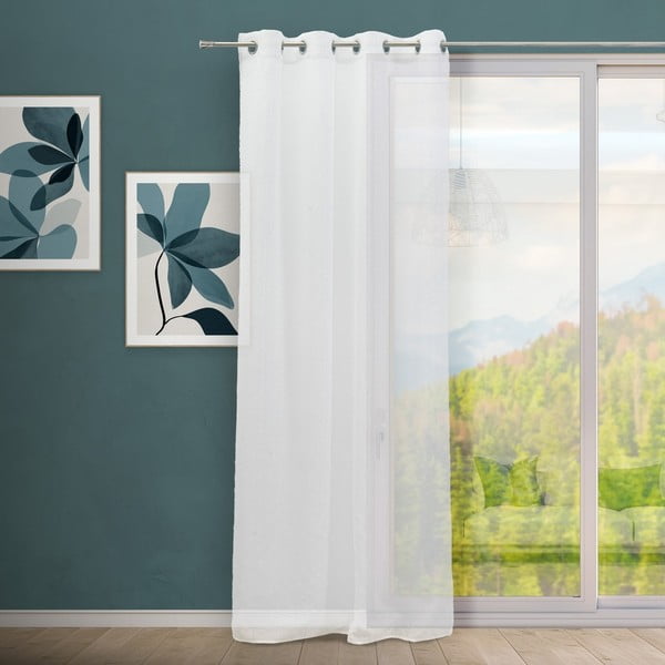 Baltos spalvos permatoma užuolaida 140x260 cm Flat – Casa Selección-image-1