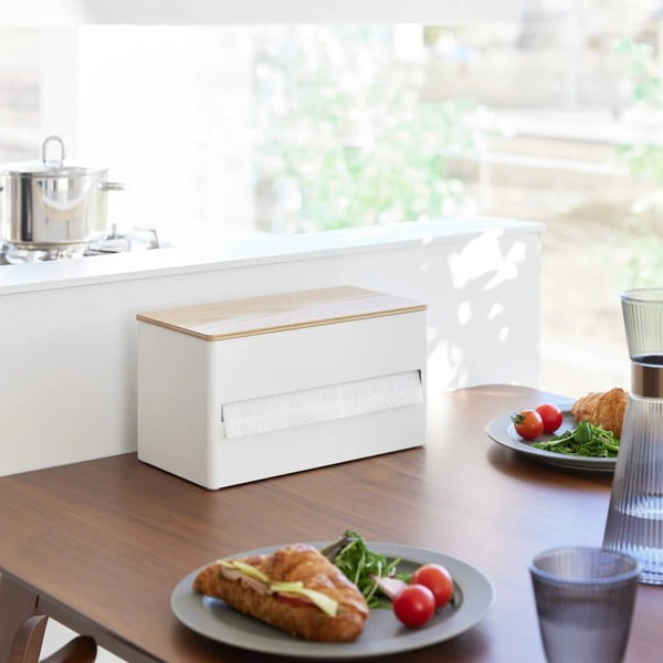 Baltos spalvos iš metalo popierinio rankšluosčio stovas Rin – YAMAZAKI-image-1