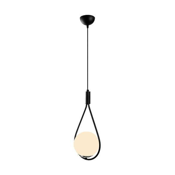 Kabantis šviestuvas juodos ir baltos spalvos su stiklo gaubtu Mudoni – Opviq lights-image-2