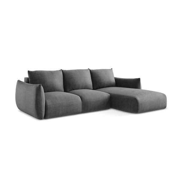 Tamsiai pilkos spalvos sulankstoma kampinė sofa (su dešiniuoju kampu/su gultu) Leila – Makamii-image-3