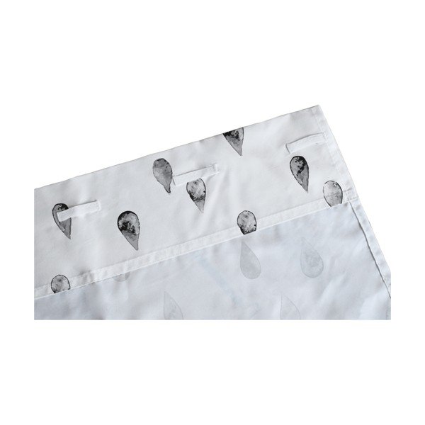 Baltos spalvos iš satino medvilnės vaikiška užuolaida 110x250 cm Bunnies in the Rain – Butter Kings-image-2