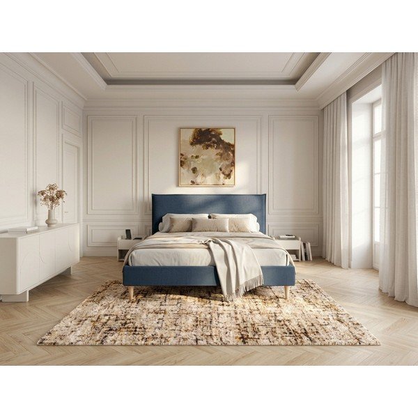 Mėlyna dvigulė lova Bobochic Paris Sary Light, 160 x 200 cm-image-1
