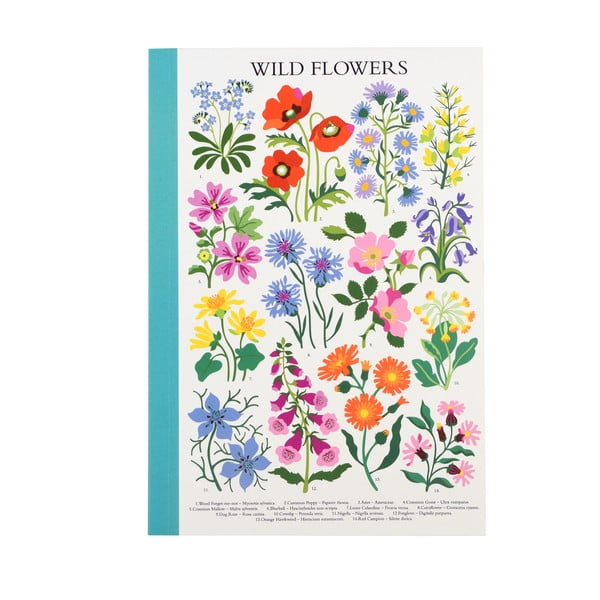 Užrašų knygutė 60 puslapių A5 formato Wild Flowers - Rex London